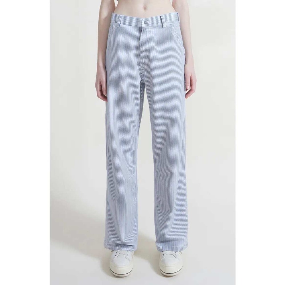 NWT Denimist Teri Stripe Wide Leg Carpenter Pants Womens 27 Hickory Stripe